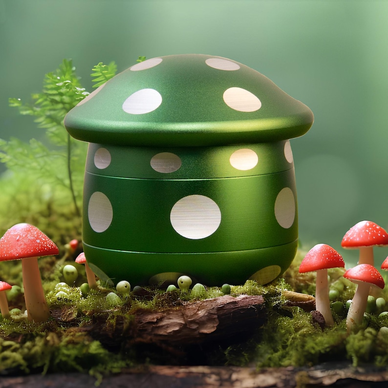 Mushroom Grinder,Finish Four-layer Design Grinder,Mushroom Herbal Grinder,Mushroom Shape,Spring Gift,Healing And Relaxing