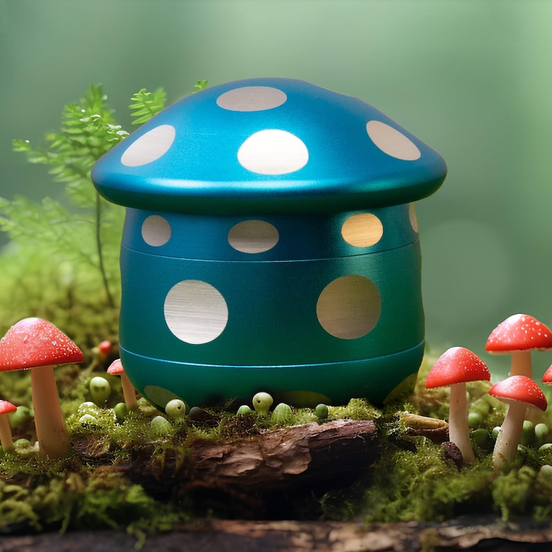 Mushroom Grinder,Finish Four-layer Design Grinder,Mushroom Herbal Grinder,Mushroom Shape,Spring Gift,Healing And Relaxing