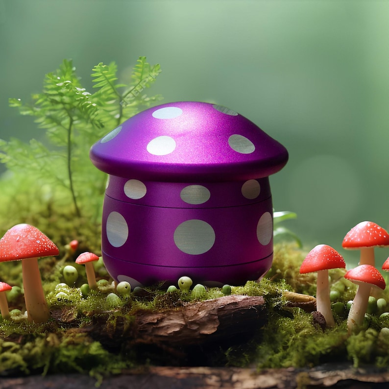 Mushroom Grinder,Finish Four-layer Design Grinder,Mushroom Herbal Grinder,Mushroom Shape,Spring Gift,Healing And Relaxing