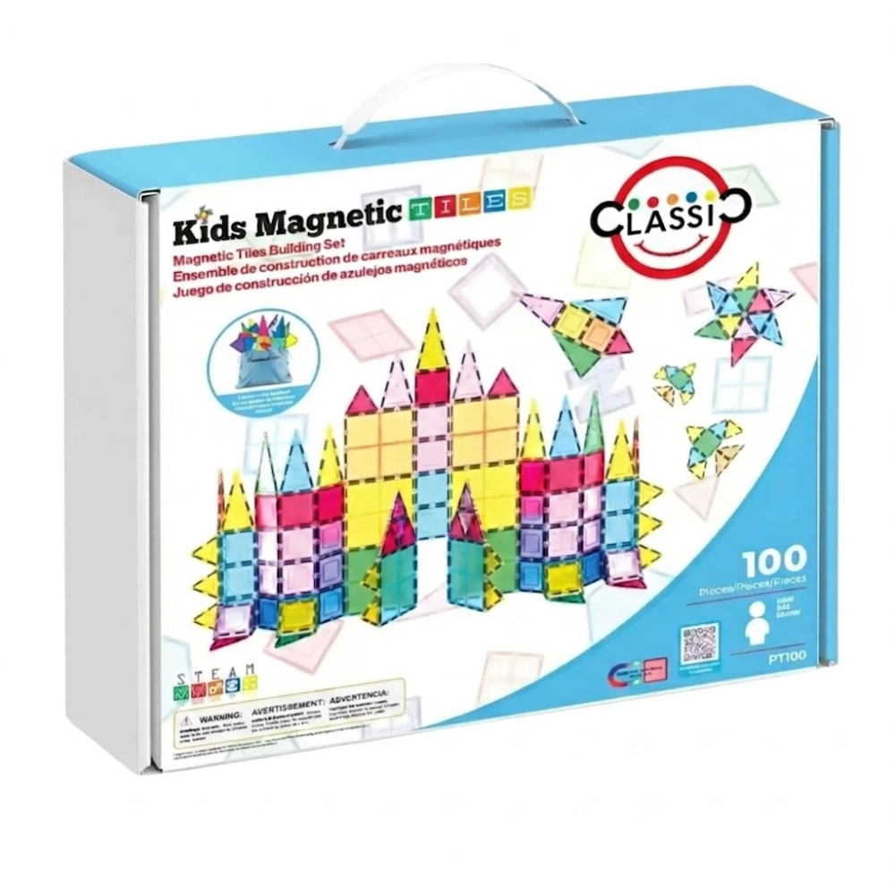 100 Pieces Magnetic Building Tiles Set