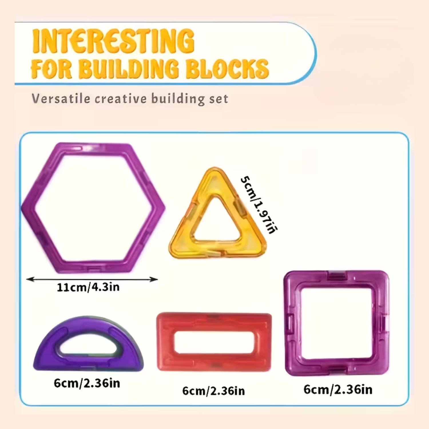 Kids Magnetic Tiles 100 Piece Magnetic Building Blocks STEM Learning Toy Random Colors for Kids