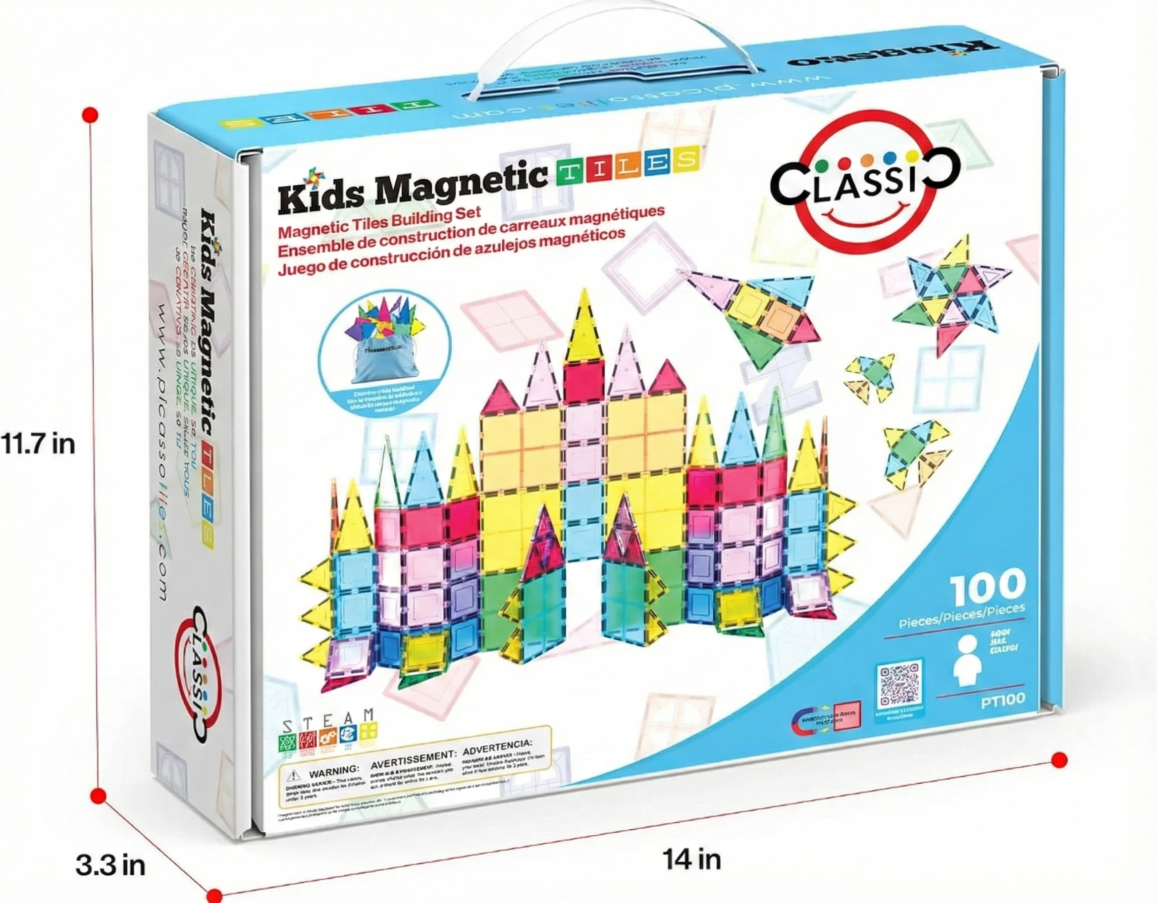 100‑Piece Magnetic Building Tiles Set