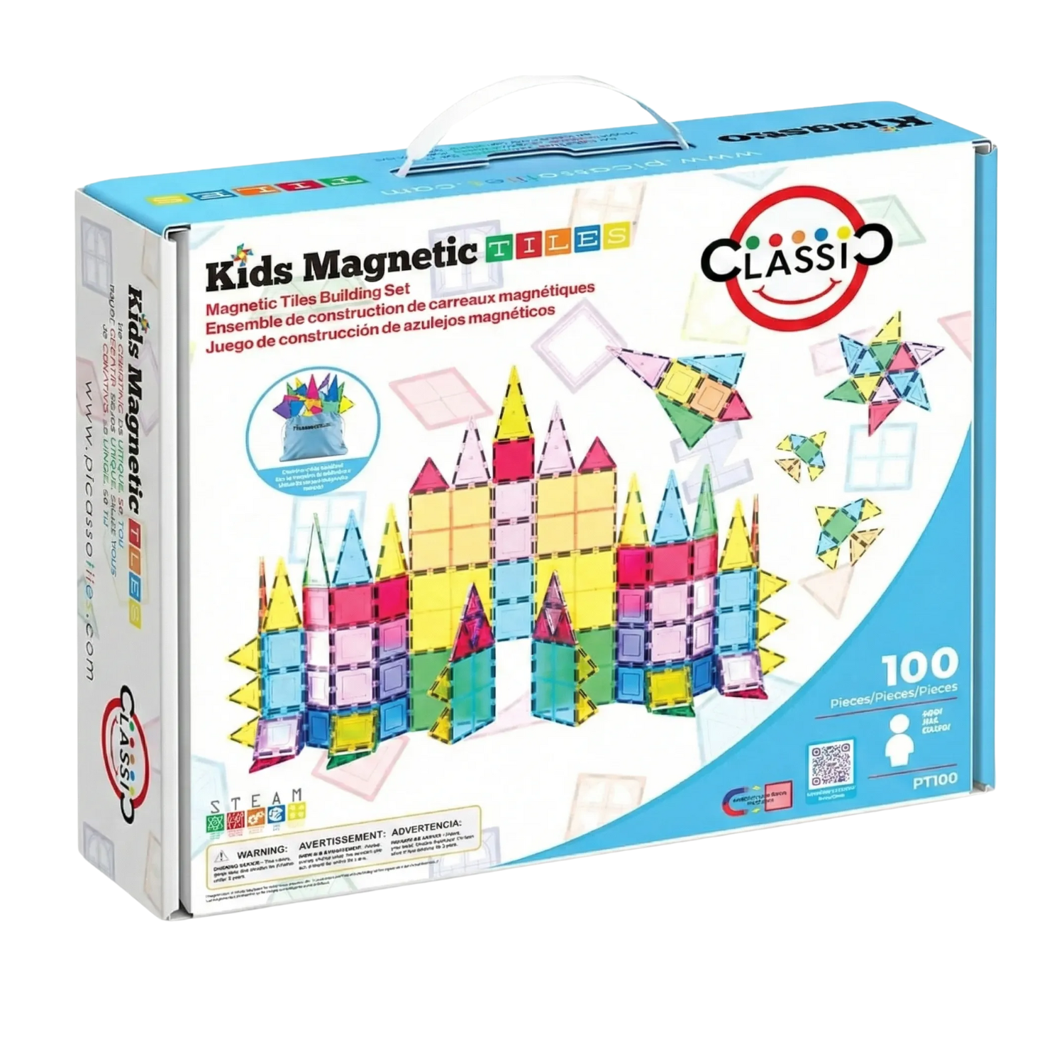 100 Pieces Magnetic Building Tiles Set