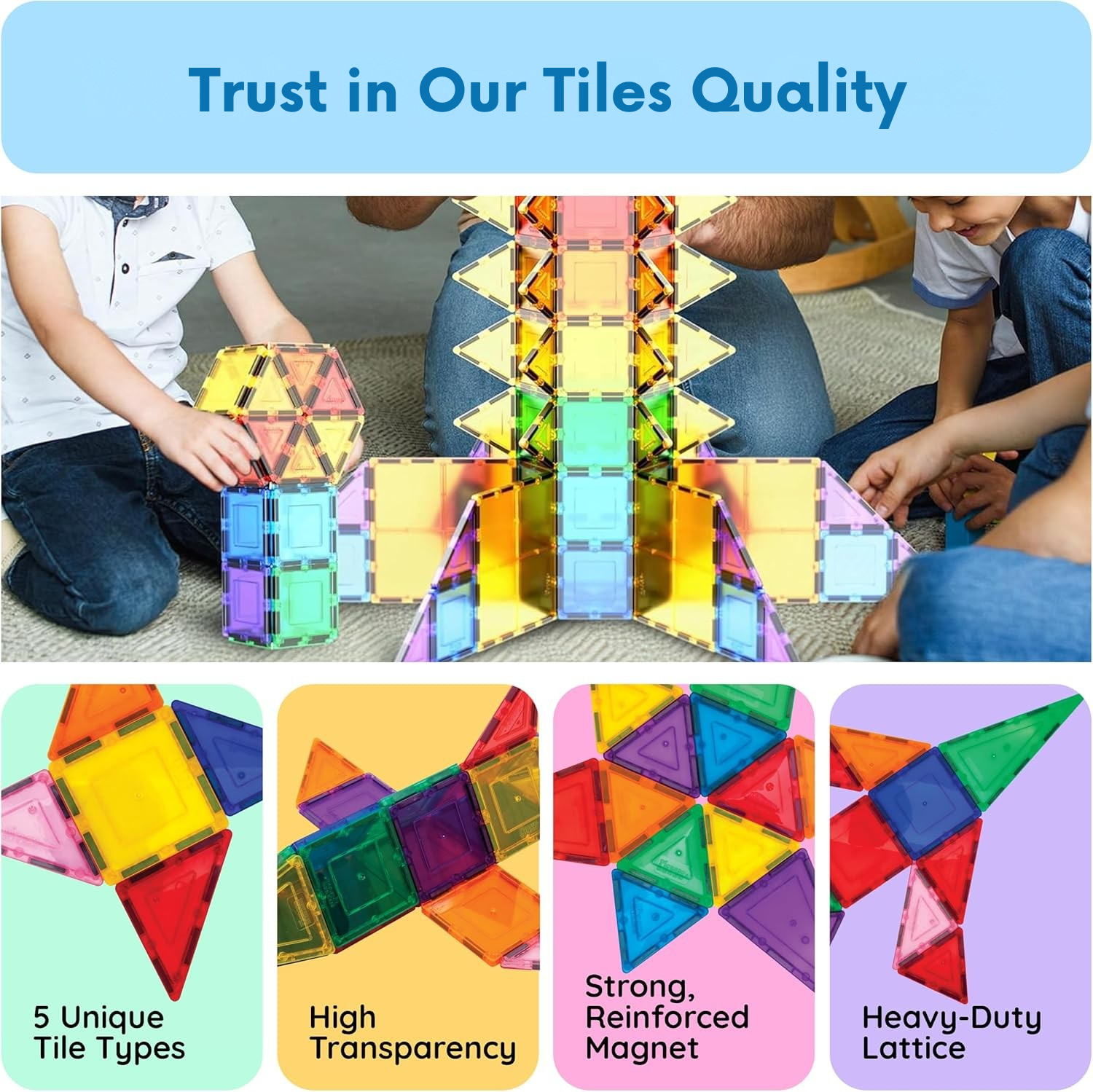 100‑Piece Magnetic Building Tiles Set