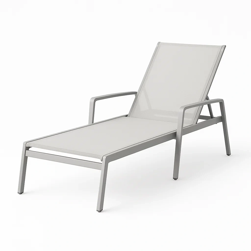 Lettino prendisole Regolabile in Alluminio e Tessuto Grigio 200x70x95 cm-SOFENERA