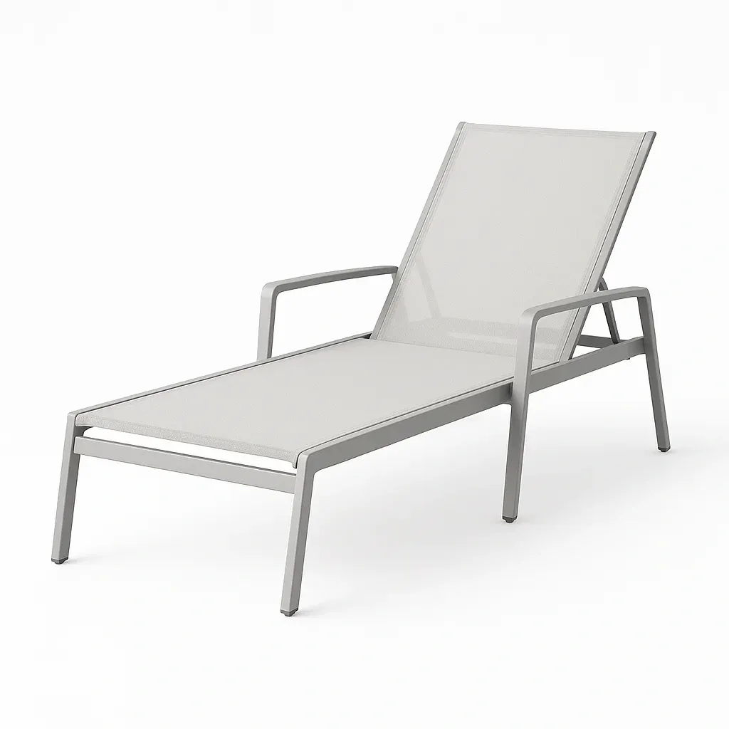 Lettino prendisole Regolabile in Alluminio e Tessuto Grigio 200x70x95 cm-SOFENERA