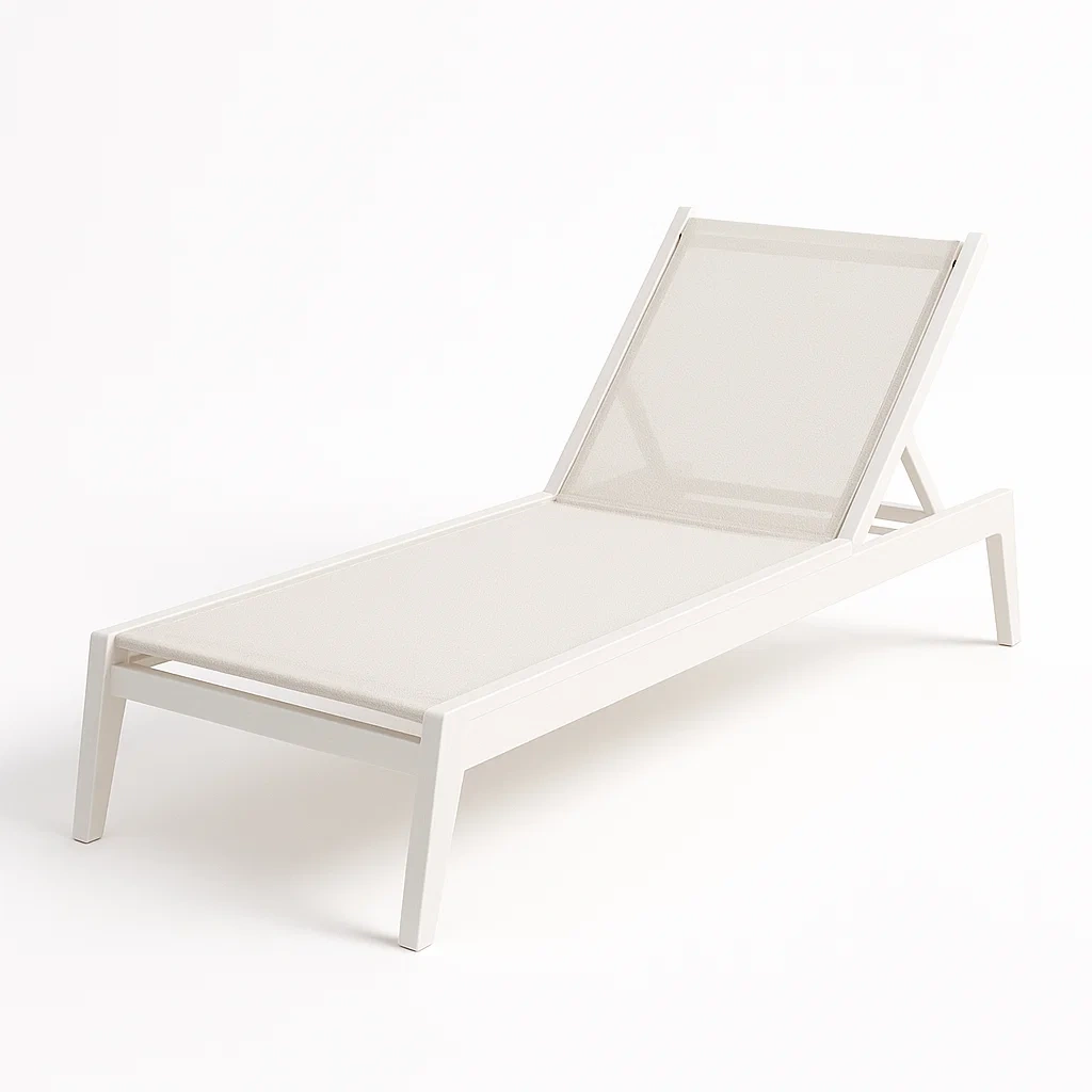 Lettino prendisole Regolabile in Alluminio e Textilene Bianco 200x70x40 cm-SOFENERA