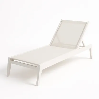 Lettino prendisole Regolabile in Alluminio e Textilene Bianco 200x70x40 cm-SOFENERA