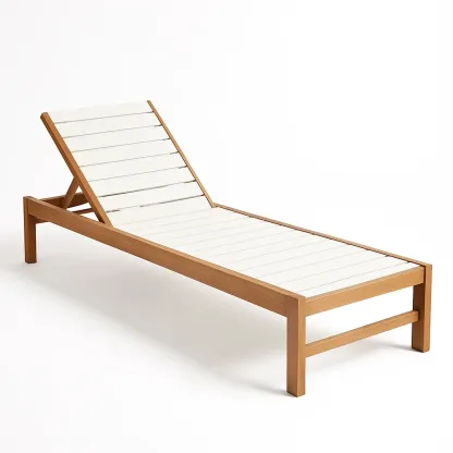 Lettino prendisole in Legno Teak Regolabile Bianco-SOFENERA