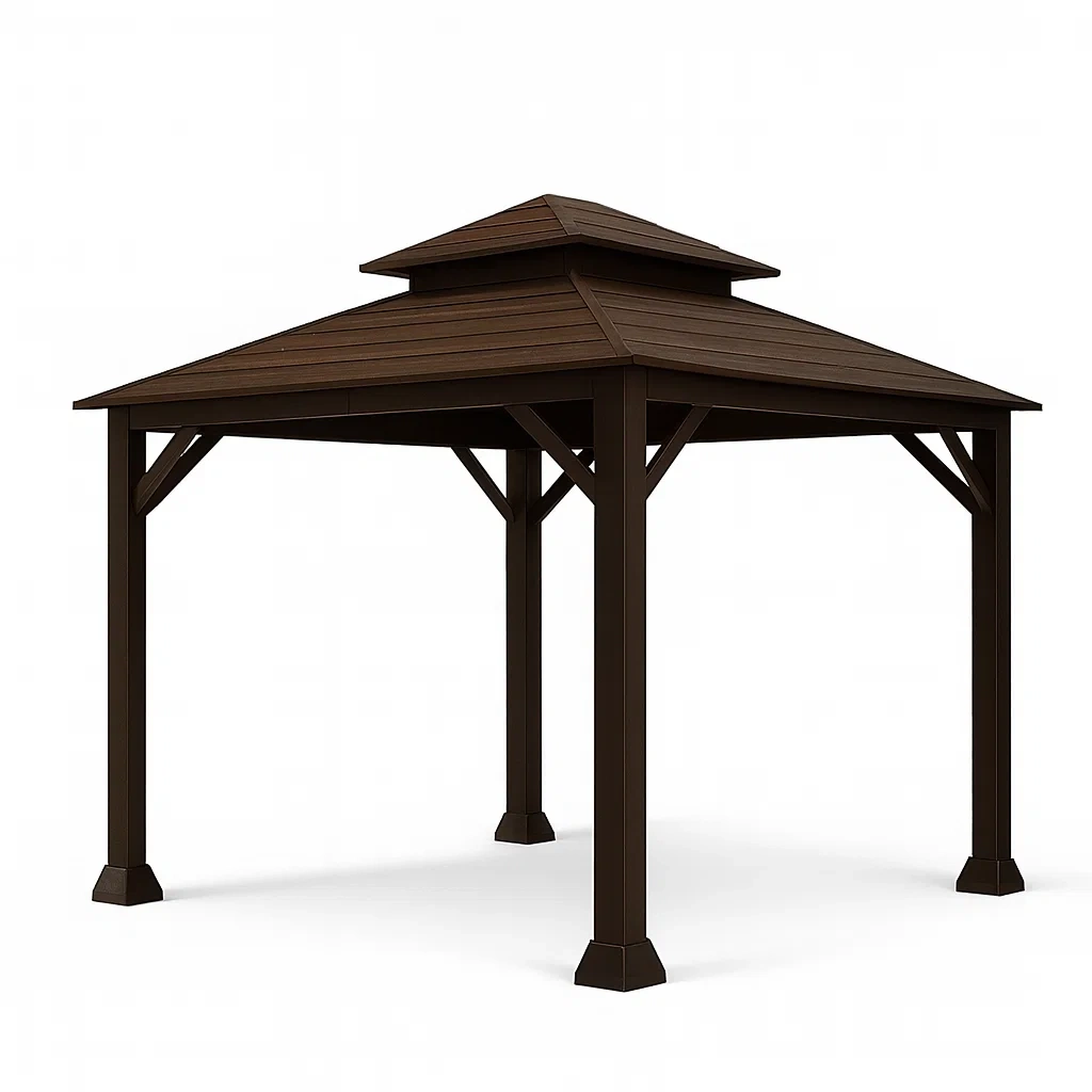 Gazebo in Alluminio Marrone 300x300x270 cm-SOFENERA