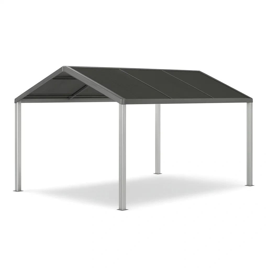 Gazebo in Alluminio con Tetto in Policarbonato Antracite 400x300x260 cm-SOFENERA
