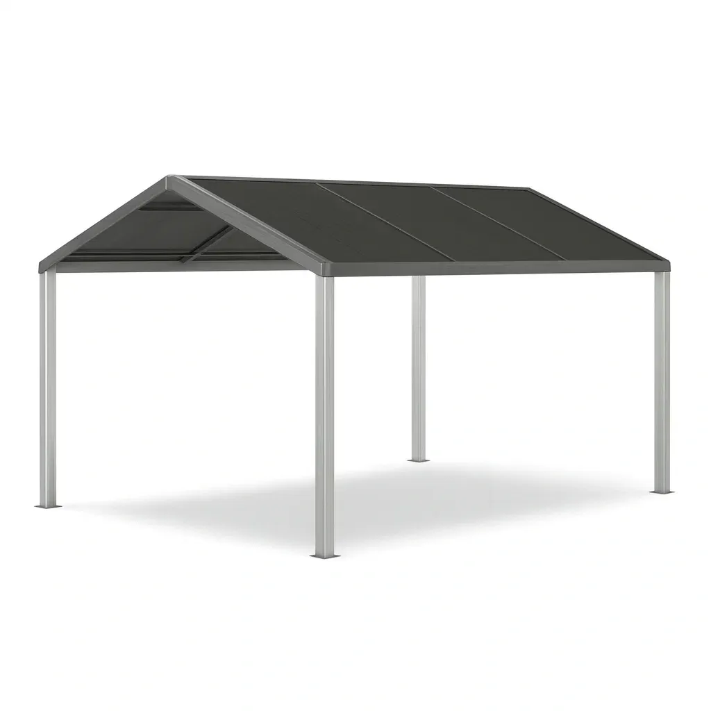 Gazebo in Alluminio con Tetto in Policarbonato Antracite 400x300x260 cm-SOFENERA