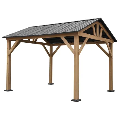 Gazebo in Legno e Acciaio Zincato-SOFENERA