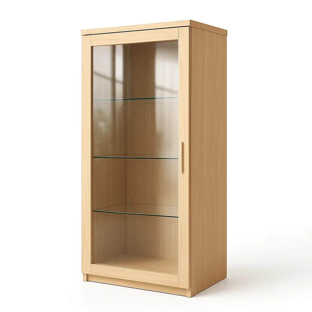 Vetrina in rovere con porta in vetro temperato 180x80x40 cm-SOFENERA