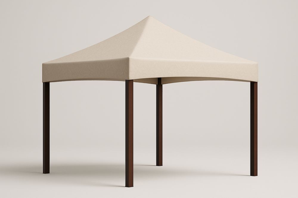 Gazebo in Acciaio con Copertura in Poliestere Beige