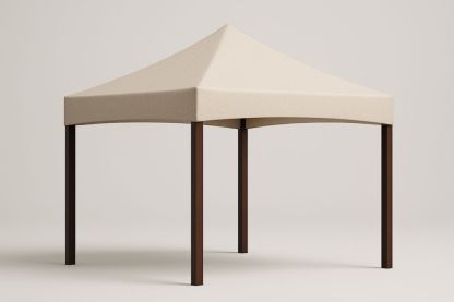 Gazebo in Acciaio con Copertura in Poliestere Beige
