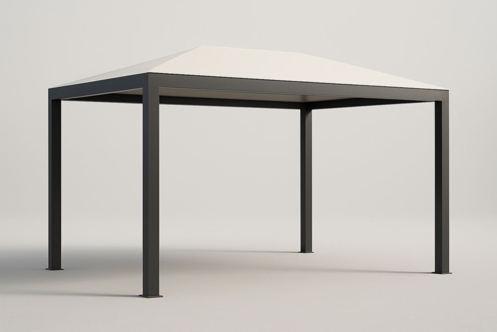 Gazebo in Alluminio con Tetto in Poliestere Beige