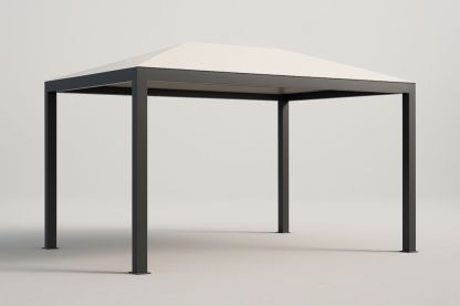 Gazebo in Alluminio con Tetto in Poliestere Beige