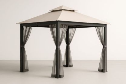 Gazebo in Alluminio con Tetto in Poliestere