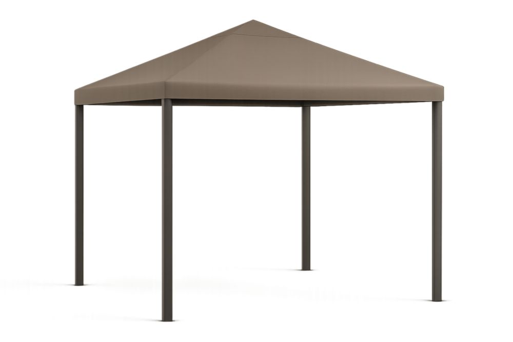 Gazebo da Giardino in Alluminio e Poliestere Marrone