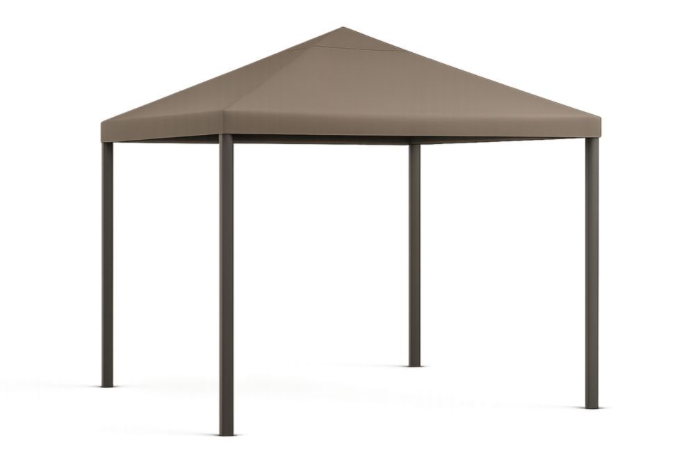 Gazebo da Giardino in Alluminio e Poliestere Marrone