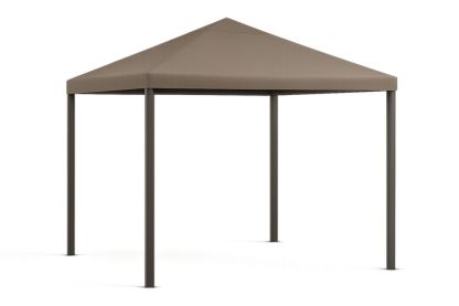 Gazebo da Giardino in Alluminio e Poliestere Marrone