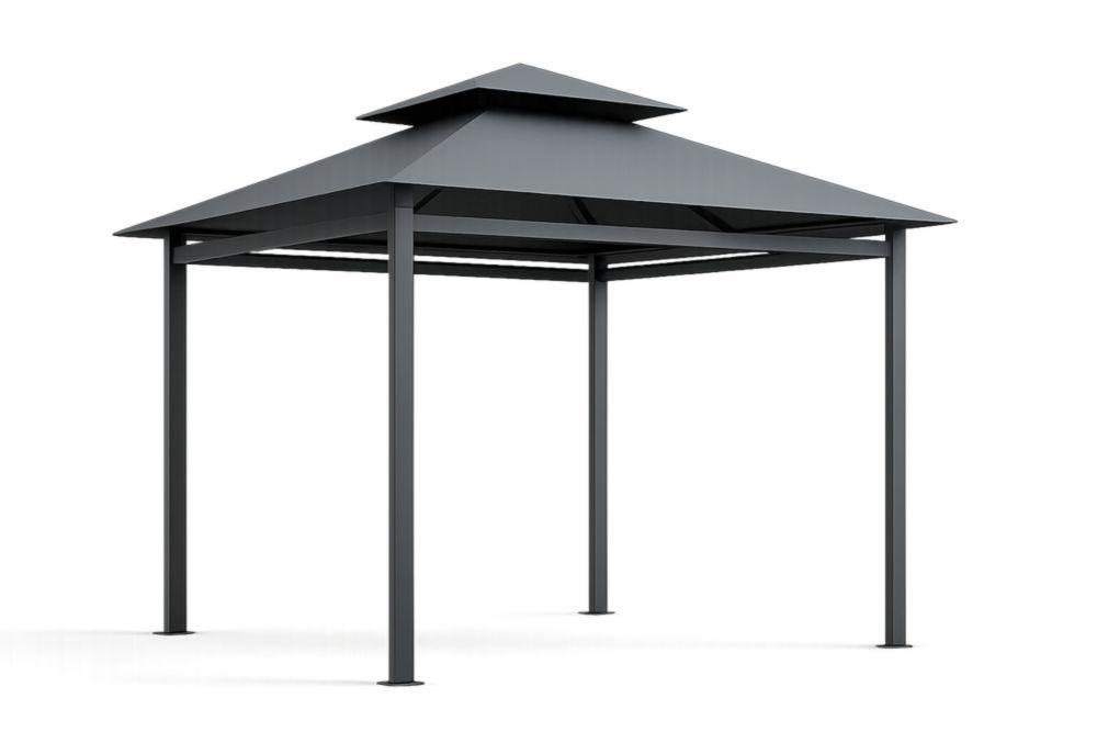 Gazebo in Alluminio con Tetto a Due Livelli
