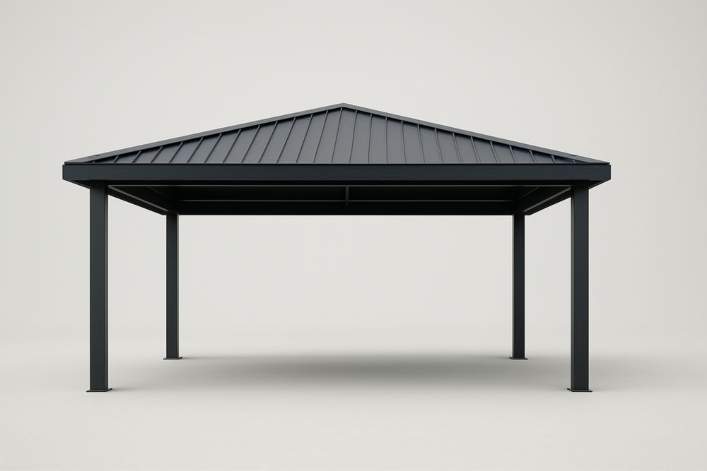Gazebo in Acciaio Antracite 300x300x250 cm(Lu×L×H)