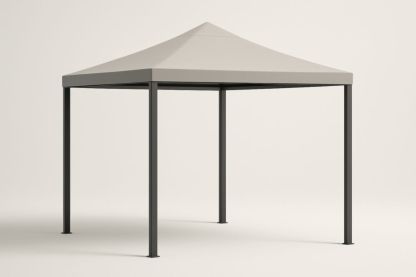 Gazebo da Giardino Struttura in Acciaio Tetto in Tessuto Poliestere Beige