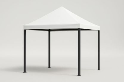 Gazebo quadrato in acciaio e poliestere bianco