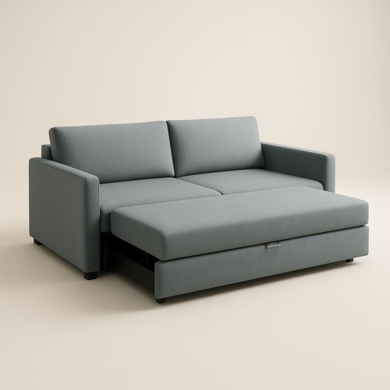 Canapé-lit en tissu gris