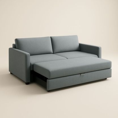 Canapé-lit en tissu gris
