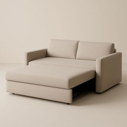 Canapé-lit en tissu beige 200x150cm