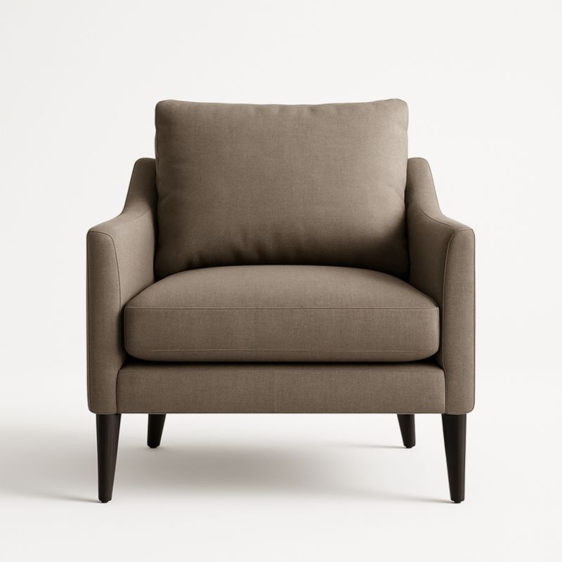 Fauteuil en Tissu avec Structure en Bois 85x90x90 cm Marron