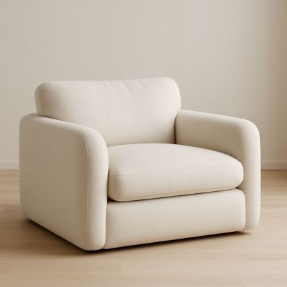 Fauteuil en tissu polyester beige