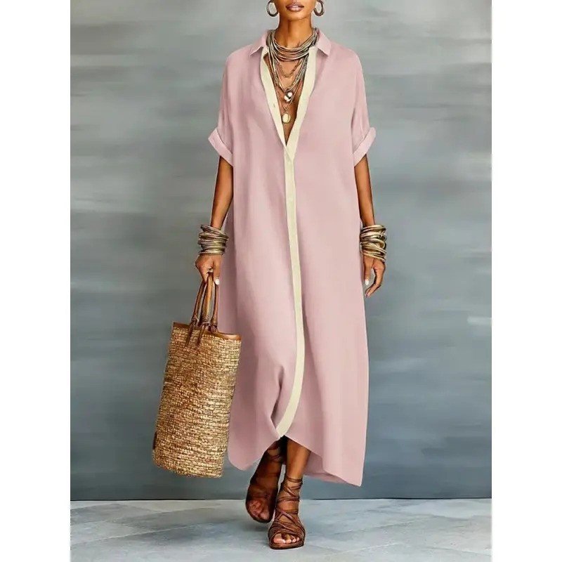 Boho Oversized Shirt Dress