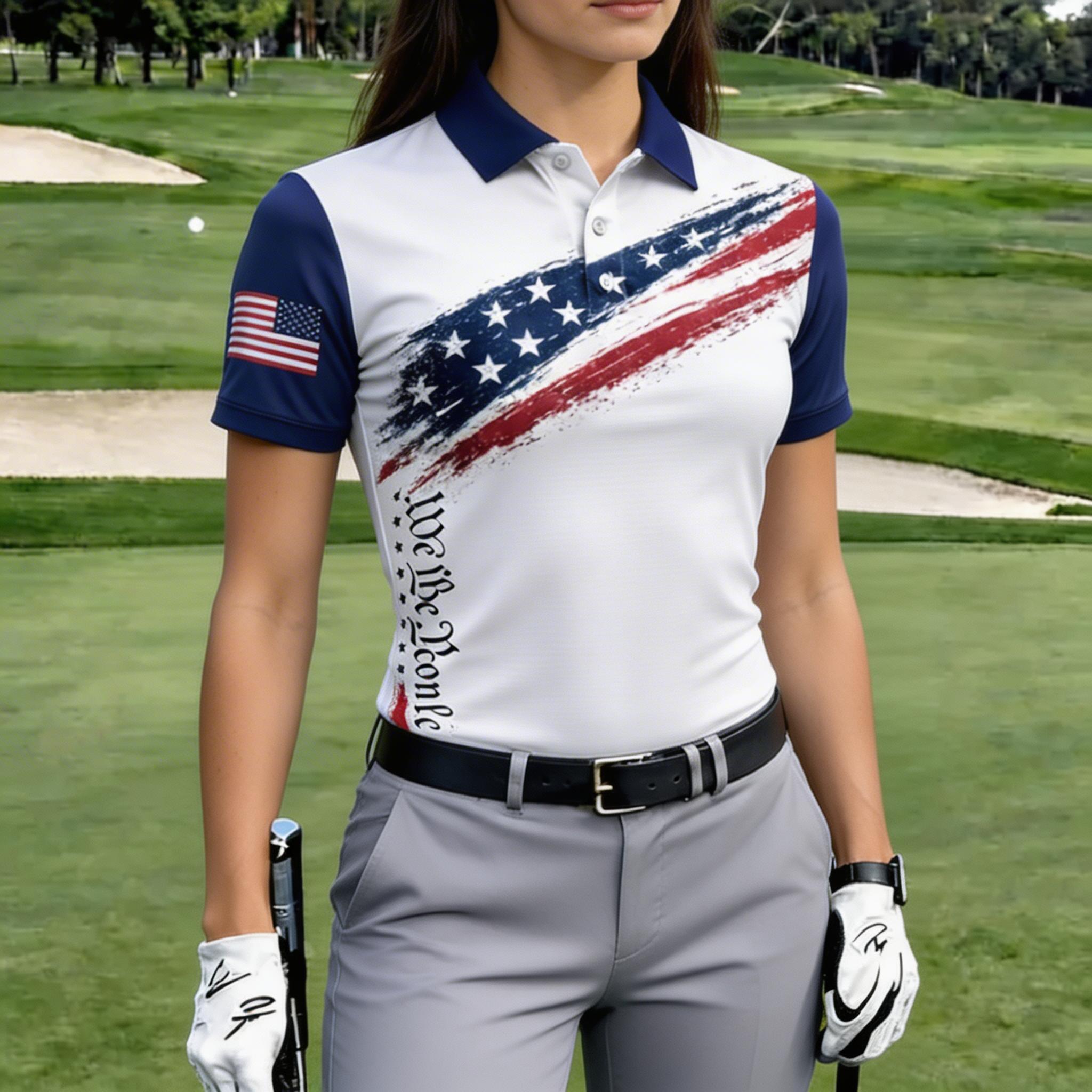 Women's America 250th Anniversary Print Polo Shirt