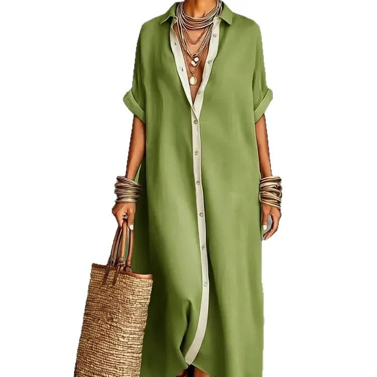 Boho Oversized Shirt Dress