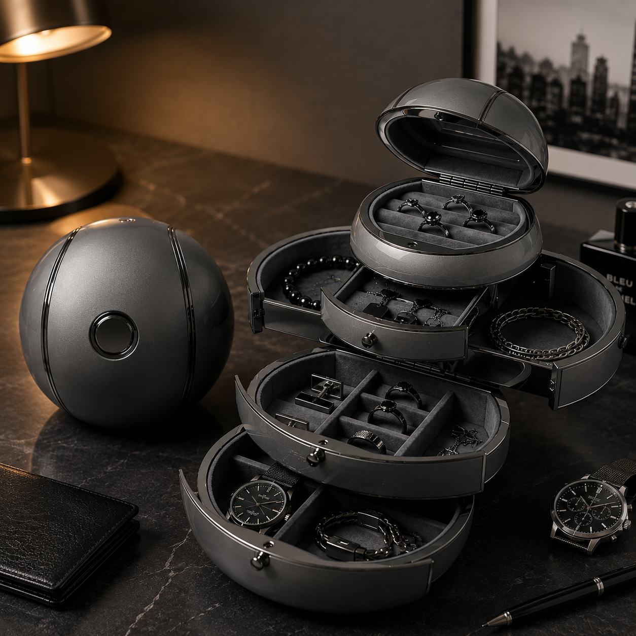 ⏰Last Day Promotion 48%OFF⏰Automatic Deformable Spherical Jewelry Box