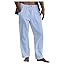 Mens Casual Linen Pants Loose Fit Wide Leg Pants Elastic Drawstring Waist Straight-Legs Summer Yoga Beach Long Pants