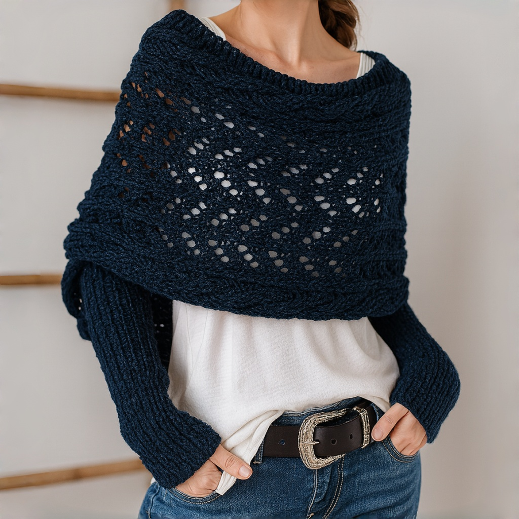 🧶Women's Knitted Double Sleeve Scarf🧣