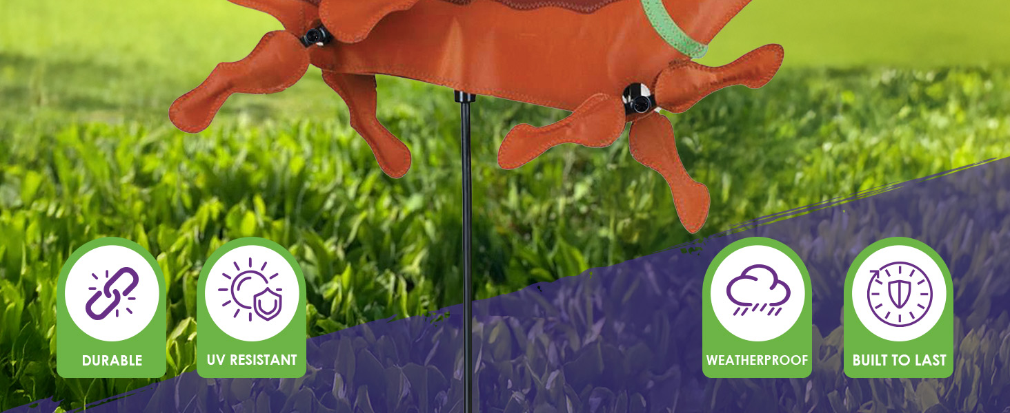 Garden spinner, UV Resistant, Weather-resistant, built to last, durable spinner, festive yard art