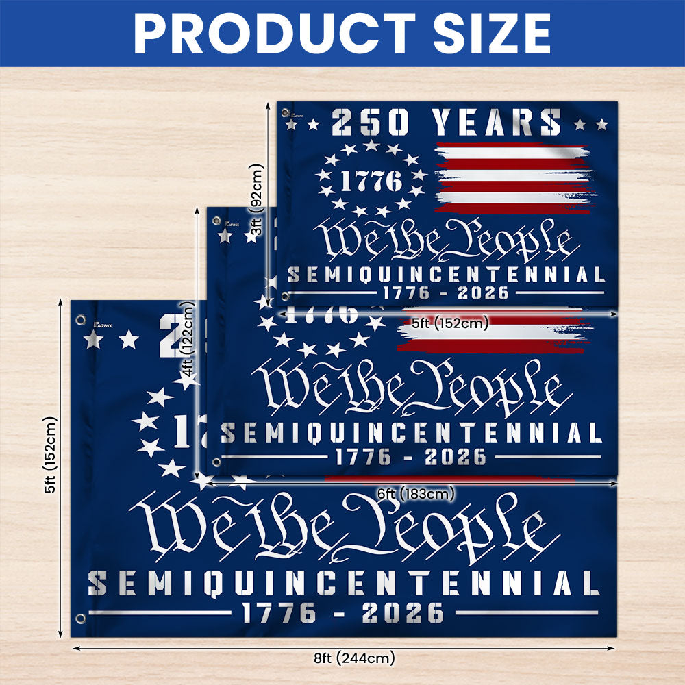 American Flag - America 250th Anniversary We The People Grommet Canvas Flag