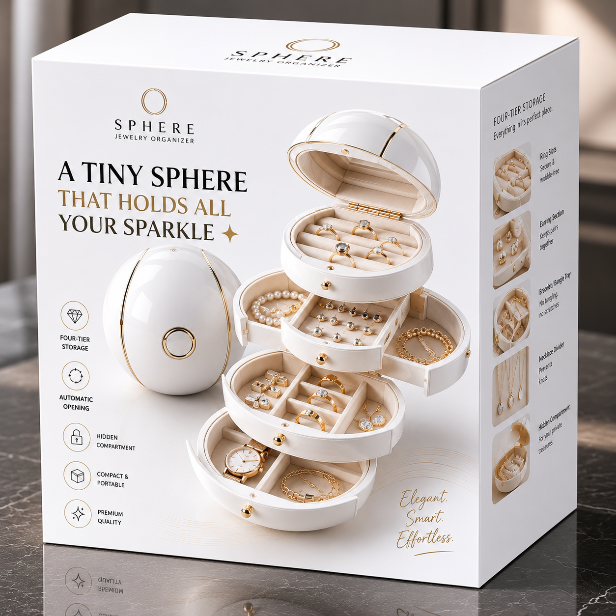 ⏰Last Day Promotion 48%OFF⏰Automatic Deformable Spherical Jewelry Box