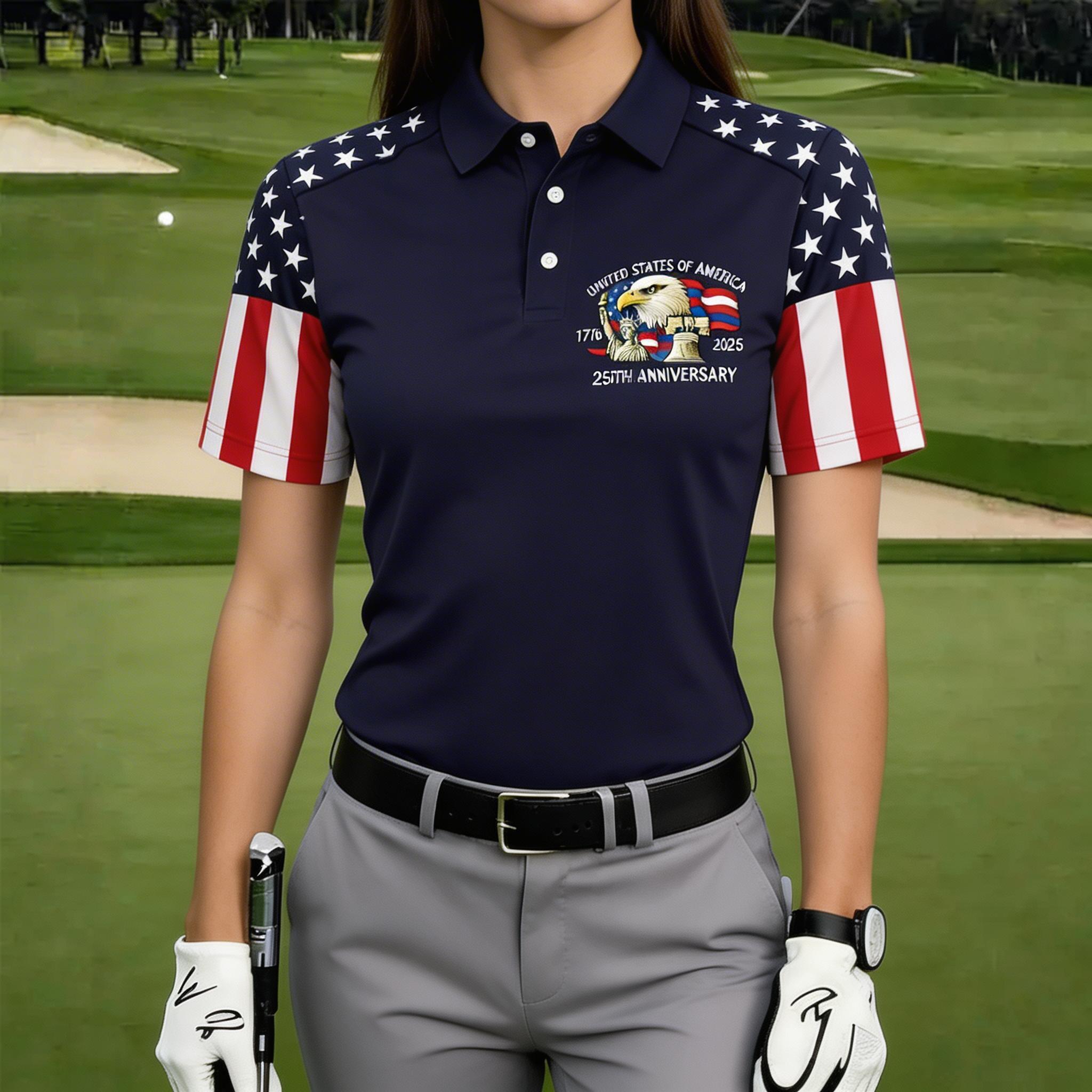 Women's America 250th Anniversary Print Polo Shirt