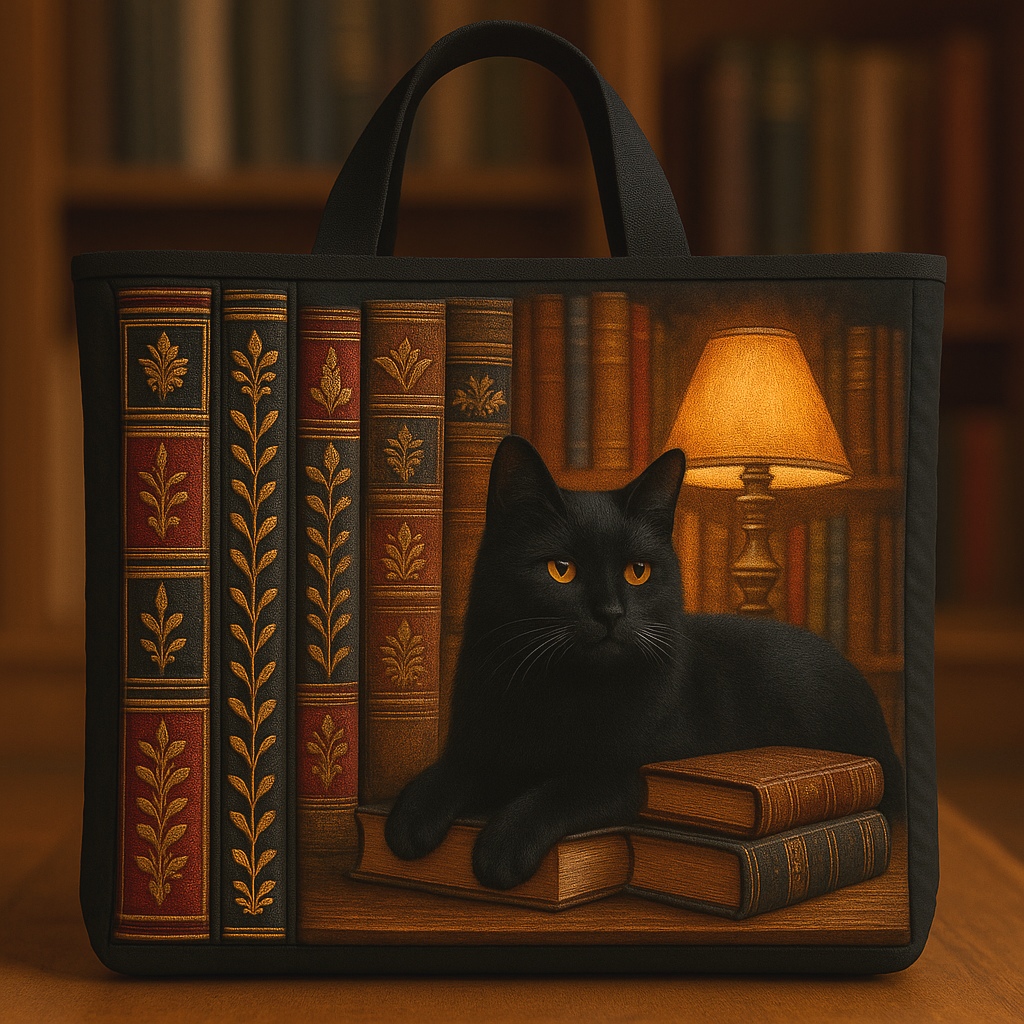 Books and Flowers Series Quilted Handbag