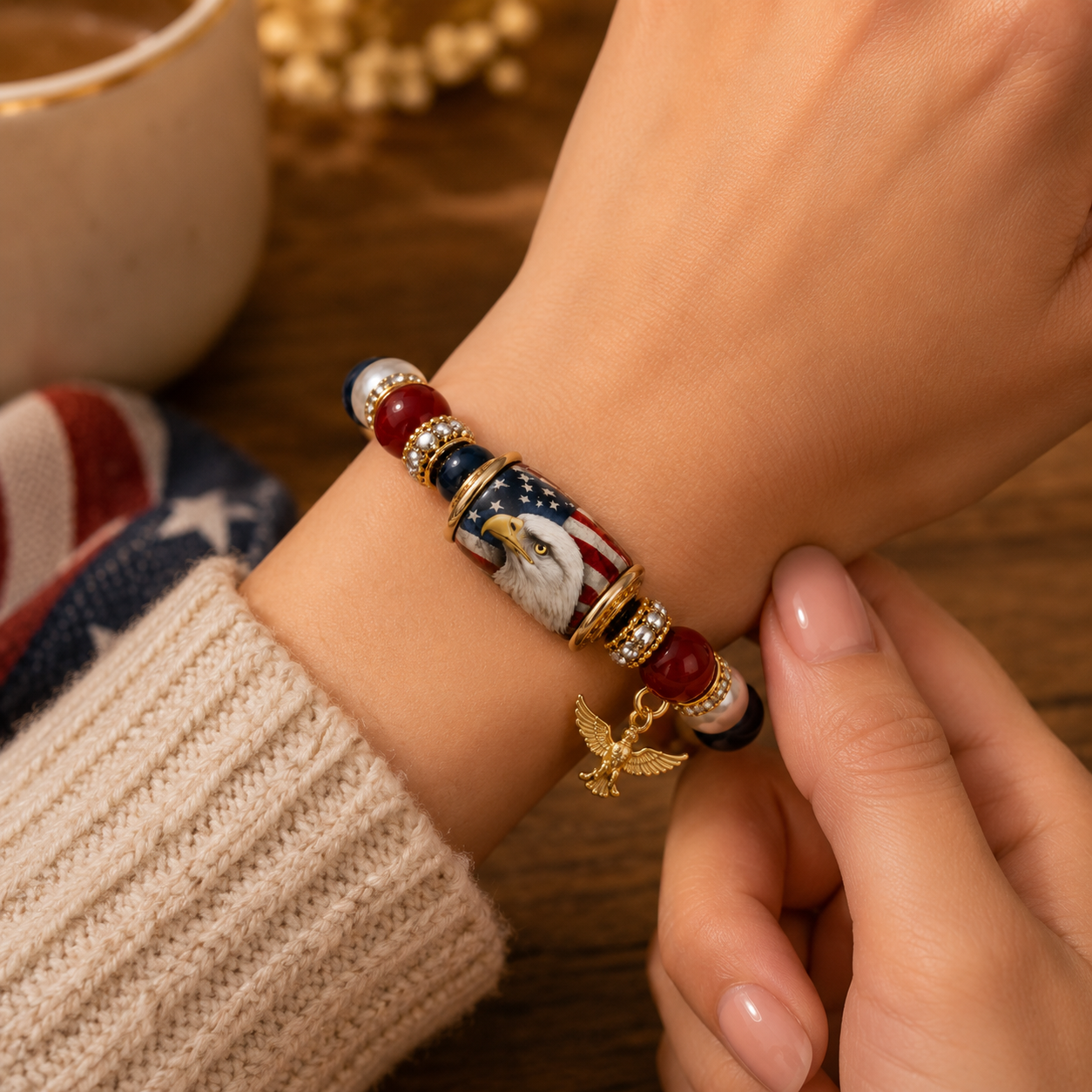 🇺🇸 Wear Your Pride This 4th of July – Limited Eagle Bracelet!--Limited-time offer🔥🔥