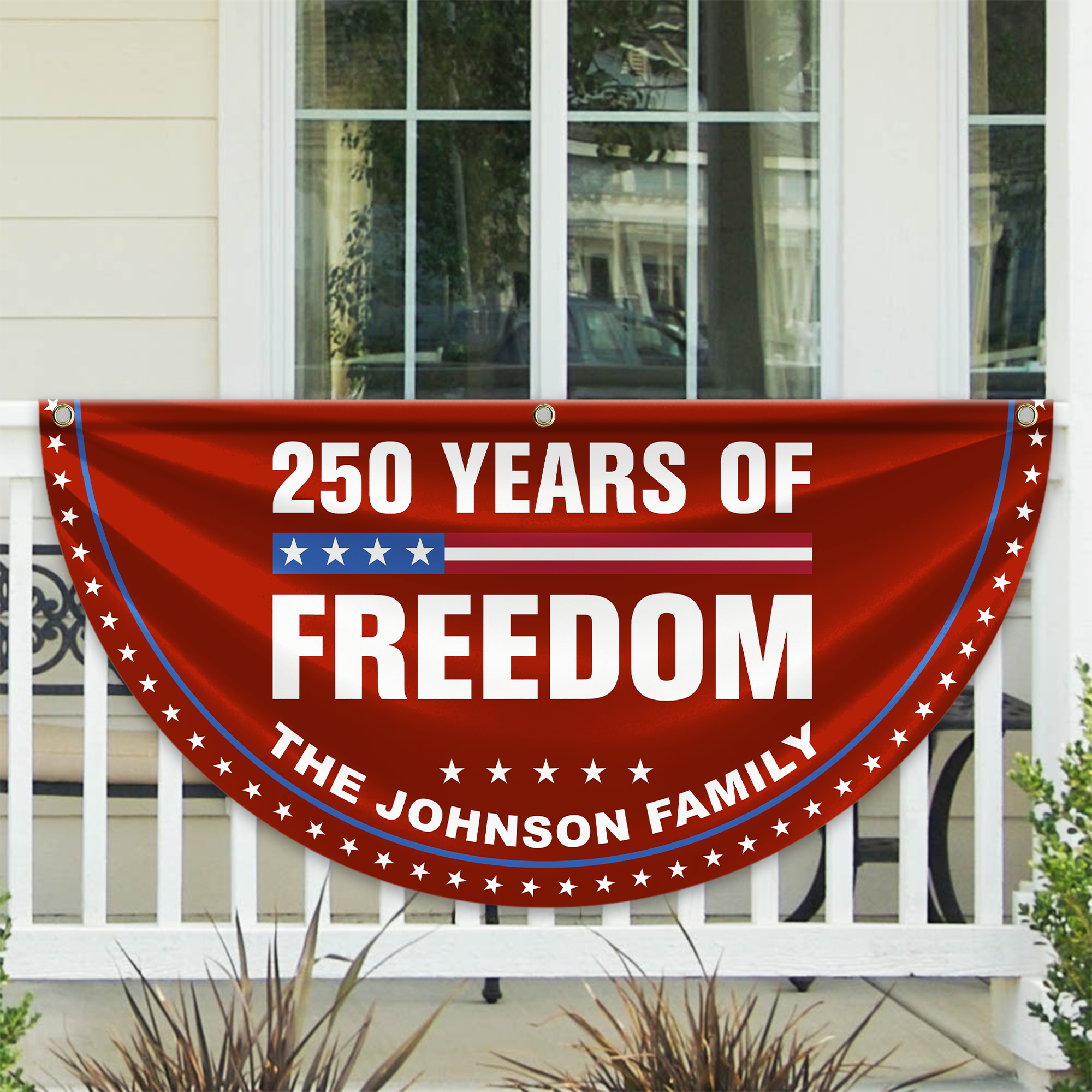 250 Years Of Freedom Custom Family Name Non-Pleated Fan Flag