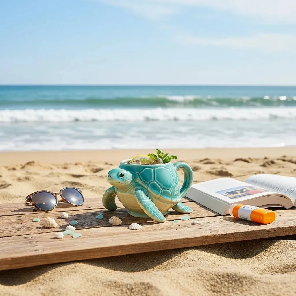 🐢 3D Sea Turtle Ceramic Mug – Ocean-Inspired Gift Cup for Coffee & Tea 🌊