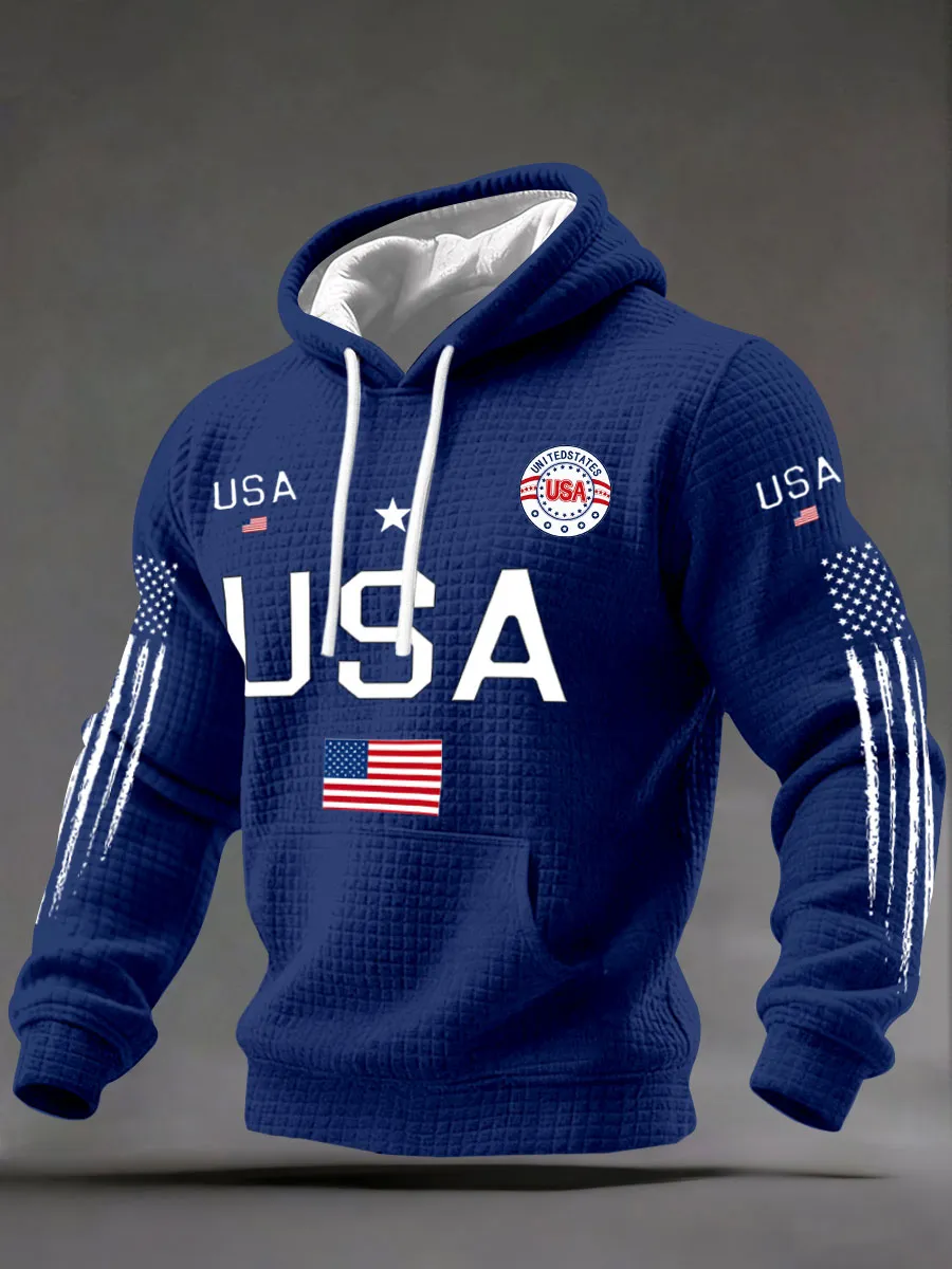 Men's USA Flag Waffle Hoodies